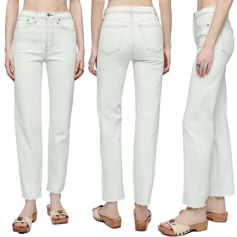 RE/Done 70s Stove Pipe Vintage Sunfaded Button Fly High Rise Jeans Size 31 NWT